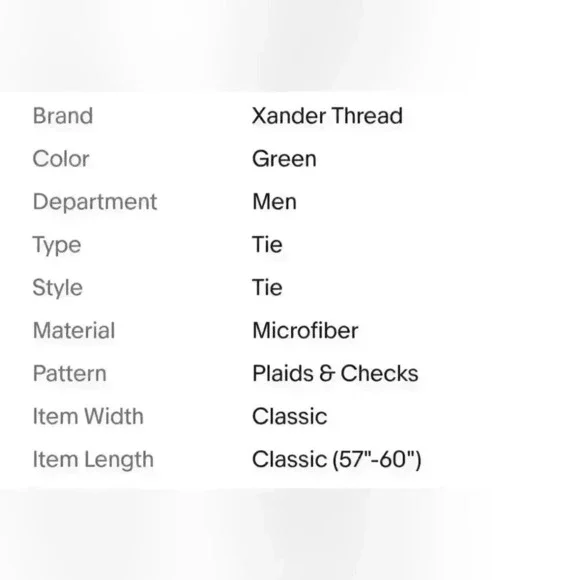 Men's Xander Thread Green, Black Plaid Hand Made Microfiber Neck Tie - Picture 8 of 8